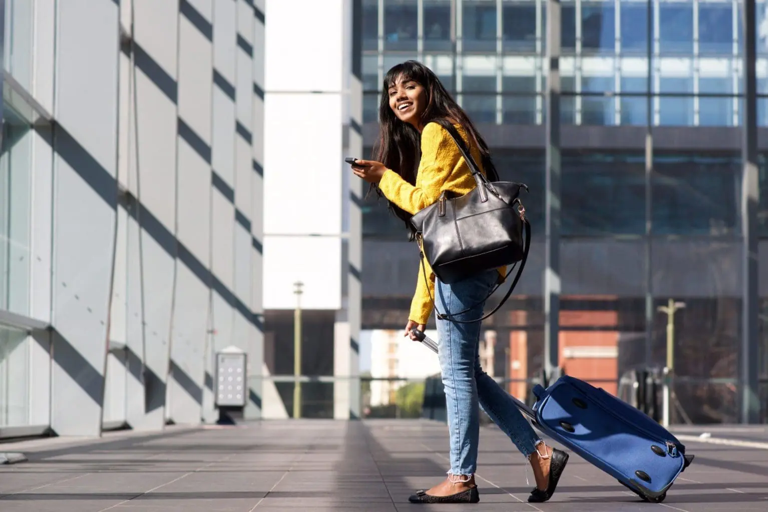 Woman Business Corporate Travel - Mobile. Corporate Train Travel